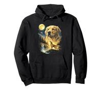 Mème Golden Retriever Howling to The Moon Funny 90's Dog Sweat à Capuche