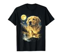 Mème Golden Retriever Howling to The Moon Funny 90's Dog T-Shirt