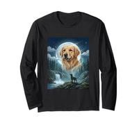 Meme Golden Retriever Howling to The Moon Funny Dog Lover Manche Longue