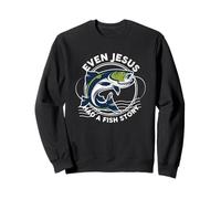 Même Jésus Avait Une Histoire de Poisson Drôle de pêche Sweatshirt