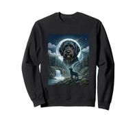 Meme Labradoodle Howling to The Moon Funny Dog Lover Sweatshirt