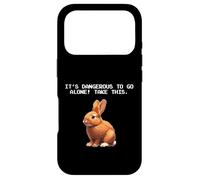 Meme Lover Video Gamer Dangerous Alone Rabbit Coque pour iPhone 17 Pro