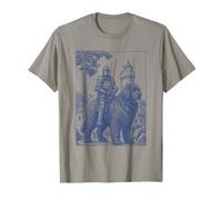 Mème médiéval pour Chien Knight Newfoundland Dog Rider Dark Art T-Shirt