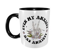 Même Mon Anxiété A De L'Anxiété Mug Céramique Tasse Élégantes Tasse À Café Pour Travail Maison Cacao 330Ml