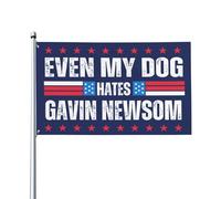 Même mon chien déteste Gavin Newsom ! Drapeau 4x6 « Destitution de FK Newsom » - Bannière pour l'extérieur et l'intérieur du jardin