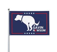 Même mon chien déteste Gavin Newsom ! Drapeau 4x6 « Destitution de FK Newsom » - Bannière pour l'extérieur et l'intérieur du jardin