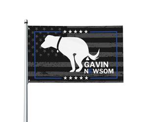 Même mon chien déteste Gavin Newsom ! Drapeau 4x6 « Destitution de FK Newsom » - Bannière pour l'extérieur et l'intérieur du jardin