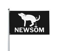 Même mon chien déteste Gavin Newsom ! Drapeau 90 x 150 cm « Gavin Newsom, c'est nul ! » Bannière anti-Newsom Panneau de jardin « Destituez FK Newsom ! » Drapeau de jardin extérieur avec 2 œillets méta