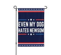 Même mon chien déteste Gavin Newsom ! Drapeau anti-Gavin Newsom : « Gavin Newsom, c’est nul ! » 32 x 46 cm (12,5 x 18 pouces) Panneaux de jardin double face (sans mât)