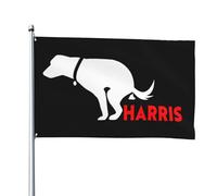 Même mon chien déteste Harris ! Drapeau anti-Kamala Harris « Fuck Harris » humoristique, 120 x 180 cm, résistant aux UV et à la décoloration, avec œillets, pour jardin ou cour.