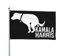 Même mon chien déteste Kamala Harris ! Drapeau anti-Harris « Fuck Harris » humoristique de 120 x 180 cm, résistant aux UV et à la décoloration, avec œillets, pour jardin ou cour extérieure.