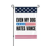 Même mon chien déteste Vance - Drapeau anti-Vance 12x18 - Bannière de jardin double face