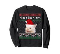Meme Pull de Noël pour femme Yelling at a Smudge Cat Sweatshirt