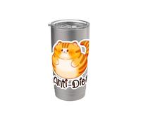 Mème sarcastique de chat orange Anti-Régime Gobelet isotherme en acier inoxydable double paroi