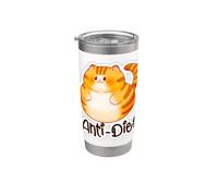 Mème sarcastique de chat orange Anti-Régime Gobelet isotherme en acier inoxydable double paroi