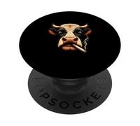Meme Smoking Cow Vous Regarde avec des Vibrations Rebelles PopSockets PopGrip Adhésif