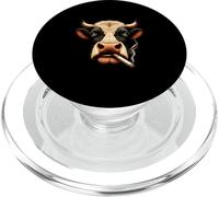 Meme Smoking Cow Vous Regarde avec des Vibrations Rebelles PopSockets PopGrip pour MagSafe