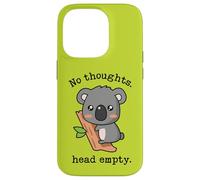 Meme Smooth Brain Gang No Thoughts Tête Vide Koala Vert Coque pour iPhone 14 Pro