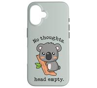 Meme Smooth Brain Gang No Thoughts Tête Vide Koala Vert Coque pour iPhone 16