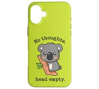 Meme Smooth Brain Gang No Thoughts Tête Vide Koala Vert Coque pour iPhone 16 Plus