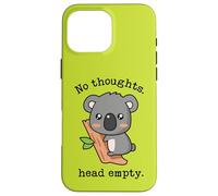Meme Smooth Brain Gang No Thoughts Tête Vide Koala Vert Coque pour iPhone 16 Pro Max