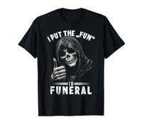Meme Style Thumbs Up Grim Reaper I Put The Fun in Funeral T-Shirt