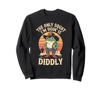 Mème Vintage Funny The Only Squat I'm Doin' is Diddly Frog Sweatshirt