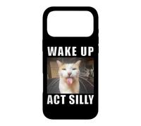 Mème Wake Up Act Silly Cat Coque pour iPhone 17 Pro Max