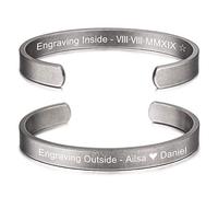 MeMeDIY Bracelet Personnalisé Gravure Id D'identification de Nom Personnalisé pour Hommes Femmes Filles Bracelet en Acier Inoxydable Résistant À l'eau Réglable (Petites Tailles, Rétro Couleur)