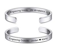 MeMeDIY Bracelet Personnalisé Gravure Id D'identification de Nom Personnalisé pour Hommes Femmes Filles Bracelet en Acier Inoxydable Résistant À l'eau Réglable (Petites Tailles, Argent Couleur)