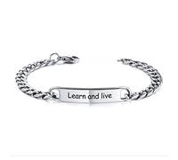 MeMeDIY Bracelet Personnalisé Gravure Nom/Date/Coordonnées pour Femmes Petite Amie Meilleur Ami Étiquette en Acier Inoxydable Berceau Cheville Lien Anniversaire Demoiselle d'honneur Cadeau