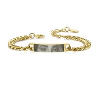 MeMeDIY Bracelet Photo Œil Personnalisé pour Homme Bracelets Réglable en Acier Inoxydable avec Gravure Photo/Nom/Texte Cadeaux Personnalisés pour Mari Petit Ami Couple Anniversaire - Or