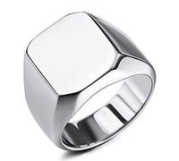 MeMeDIY Chevalière Personnalisée Gravure Image Couleur Noir & Blanc Photo pour Hommes Femmes Garçon Fille Meilleur Ami Bande en Acier Inoxydable Cadeau d'anniversaire(Couleur Argent Taille 74)