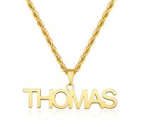 MeMeDIY Collier avec Nom Personnalisé pour Homme Femme Personnalisé Lettre Numéro Collier à un ou Deux Rangs de Noms Longueur de la Chaîne de 40 à 61 cm Bijou Hip Hop Cadeau pour Petit Ami - A1