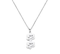 MeMeDIY Collier Personnalisé avec Patte de Chien Gravé Nom Collier en Acier Inoxydable/Argent Sterling 925 avec 1-4 Patte de Chat Bijoux Commémoratifs pour Animaux de Compagnie pour Femme (Argent 2)