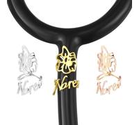 MeMeDIY Étiquette de Stéthoscope Personnalisée avec Fleur de Naissance Accessoires Breloques de Stéthoscope Cadeau de la Semaine des Infirmières pour Infirmières Médecins Remise de Diplôme -A5