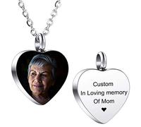 MeMeDIY personnalisé Ange Aile Pendentif Coeur urne Collier Gravure Photo/nom Pierres de Naissance pour Hommes Femmes garçon Fille Animal en Acier Inoxydable Cendres Souvenir crémation Entonnoir Kit