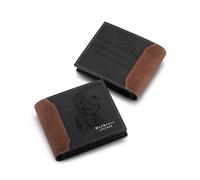 MeMeDIY Portefeuille Pliants en Cuir Personnalisé pour Hommes avec Photo/Texte Gravés Portefeuille Photo avec Croquis Personnalisé pour Hommes (B3-2 Textes, Noir)