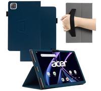 MEMELOKA Coque pour Acer Iconia Tab A10 10.1 Pouces, Léger et Mince en Cuir PU Étui Housse de Protection avec Dragonne[Fonction Support], Bleu