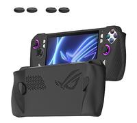 MEMELOKA Coque pour ASUS ROG Ally avec 4 Poignées de Pouce, Anti-Rayures et Antichoc Souple Silicone Housse de Protection pour ASUS ROG Ally - Noir