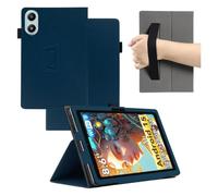 MEMELOKA Coque pour Blackview Link 2 | Léger et Mince, Cuir PU Étui, Housse de Protection, Dragonne, Fonction Support, Bleu Coque