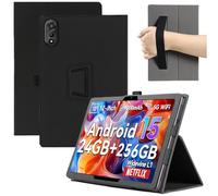 MEMELOKA Coque pour Blackview Mega 2/Mega2, Léger et Mince en Cuir PU Étui Housse de Protection avec Fonction Veille/Réveil Automatique et Dragonne[Fonction Support], Noir