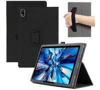 MEMELOKA Coque pour Blackview Mega 8 13 Pouces, Léger et Mince en Cuir PU Étui Housse de Protection pour Blackview Mega 8 avec Dragonne[Fonction Support], Noir