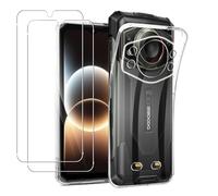 MEMELOKA Coque pour DOOGEE Fire 7 Ultra + 2 Pièces Verre Trempé, Ultra Mince Housse de Protection TPU Souple[Anti-Rayures][Anti-Jaunissement] Etui de Protection - Transparente