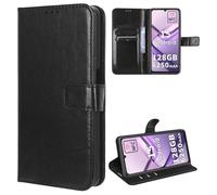 MEMELOKA Coque pour Doogee Note 58/Note 58 Pro, TPU Antichoc Interne et Premium Flip PU Étui de Protection avec Emplacements Cartes[Fermeture Magnétique][Fonction Support] - Noir
