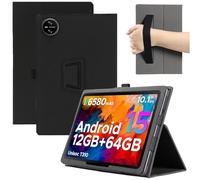 MEMELOKA Coque pour DOOGEE Tab A9/Tab A9 Pro 10.1 Pouces, Léger et Mince en Cuir PU Étui Housse de Protection pour DOO Gee Tab A9/Tab A9 Pro avec Dragonne[Fonction Support], Noir