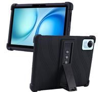 MEMELOKA Coque pour DOOGEE Tab G5 10 Pouces, Étui de Protection Antichoc en Silicone Souple avec Réglable Support[Anti-Rayures][Antidérapante], Noir