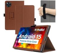 MEMELOKA Coque pour DOOGEE U11/U11 Pro 11 Pouces, Léger et Mince en Cuir PU Étui Housse de Protection pour DOOGEE U11 avec Dragonne[Fonction Support], Brun