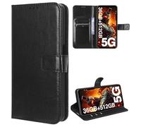 MEMELOKA Coque pour DOOGEE Vmax Plus/Vmax Pro 2024, TPU Antichoc Interne et Premium Flip PU Étui de Protection avec Emplacements Cartes[Fermeture Magnétique][Fonction Support] - Noir