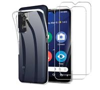 MEMELOKA Coque pour Doro 8200 4G + 2 Pièces Verre Trempé, Ultra Mince Housse de Protection TPU Souple[Anti-Rayures][Anti-Jaunissement] Etui de Protection - Transparente